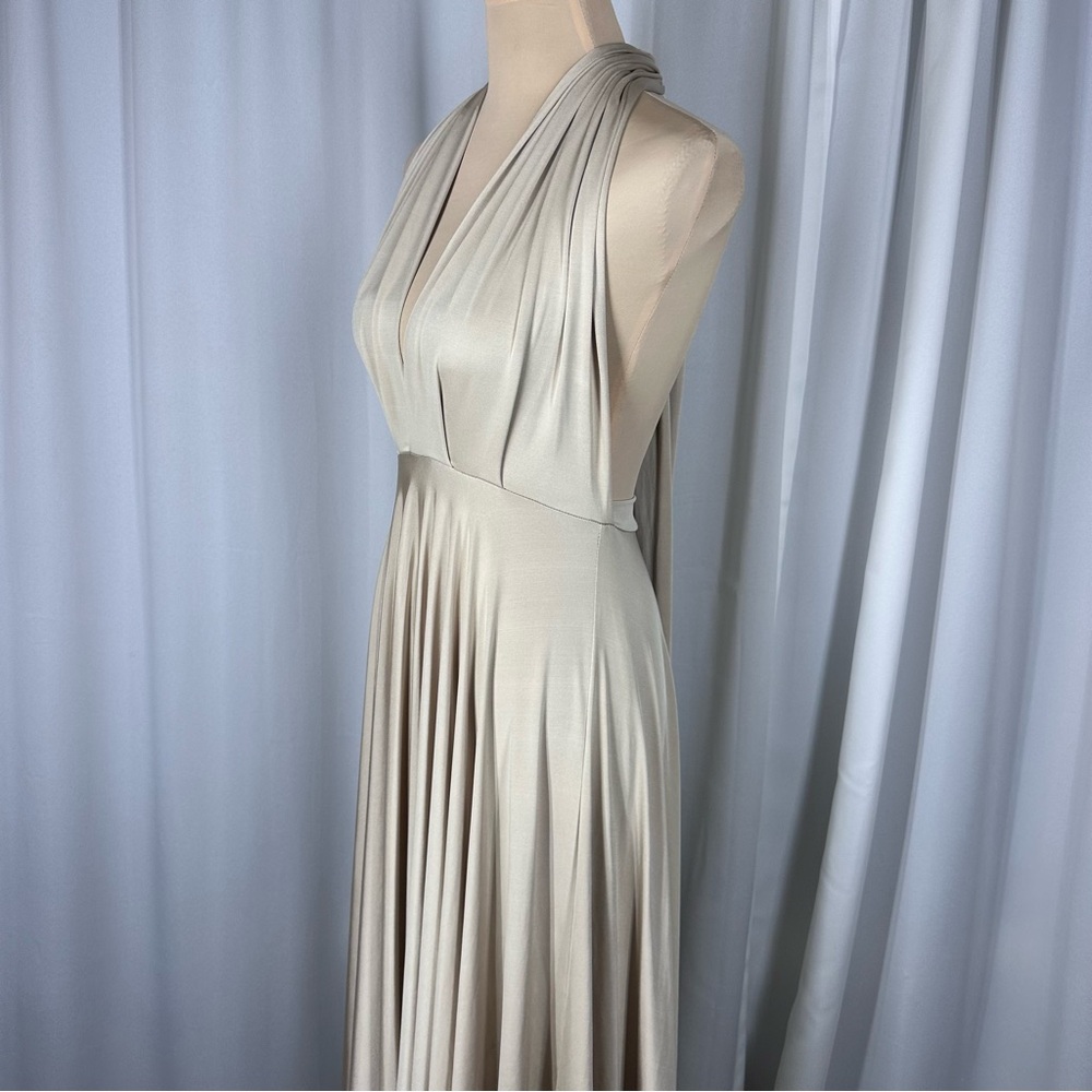 TwoBirds Dress Sz S/M? Multi Way Maxi Champagne Bridesmaid Formal Marylin EUC - Picture 3 of 11